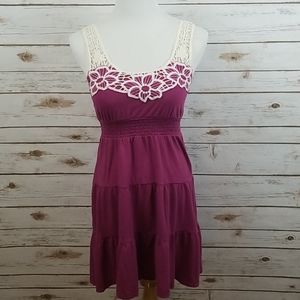 Summer Sun Dress Dark Pink L